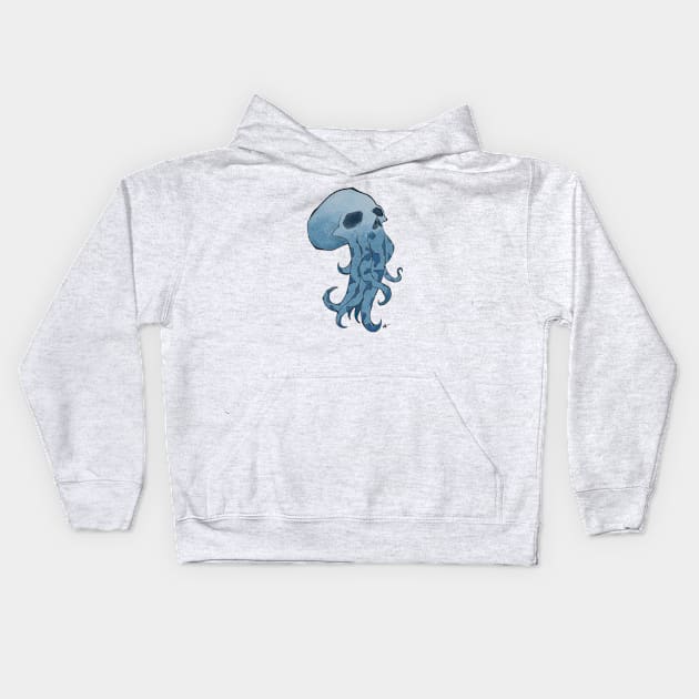 Skull Octopus Kids Hoodie by randamuART